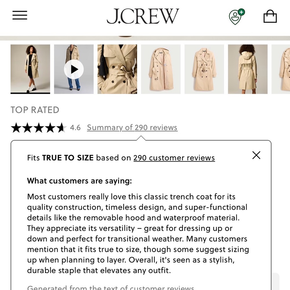 J. Crew Icon Trench Coat Beige - 00P 🤎 - Picture 13 of 14